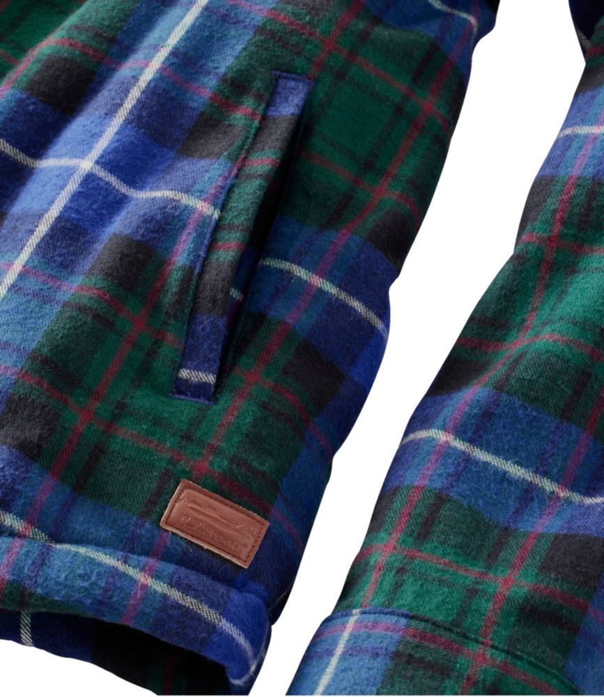 ll bean women's scotch plaid shirt zip hoodie