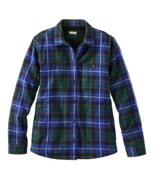 Women's Scotch Plaid Shirt, Sherpa-Lined