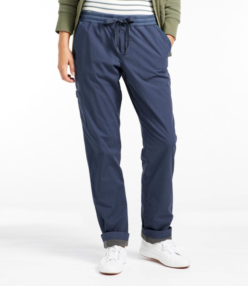 women's flannel lined pants elastic waist