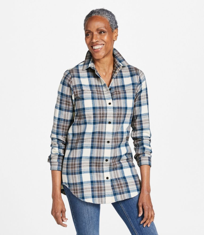 Women's Scotch Plaid Flannel Shirt, Tunic, Angus, small image number 2