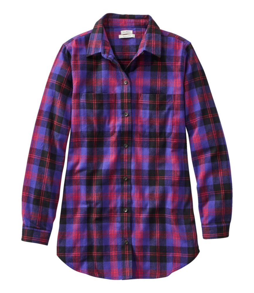 Women's Scotch Plaid Flannel Shirt, Tunic, Angus, small image number 1