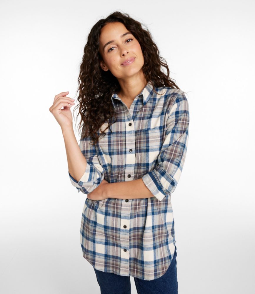 Women's Scotch Plaid Flannel Shirt, Tunic