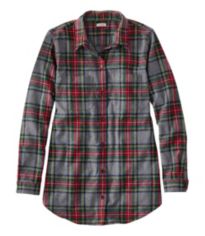 Women's Scotch Plaid Flannel Shirt, Quarter-Zip