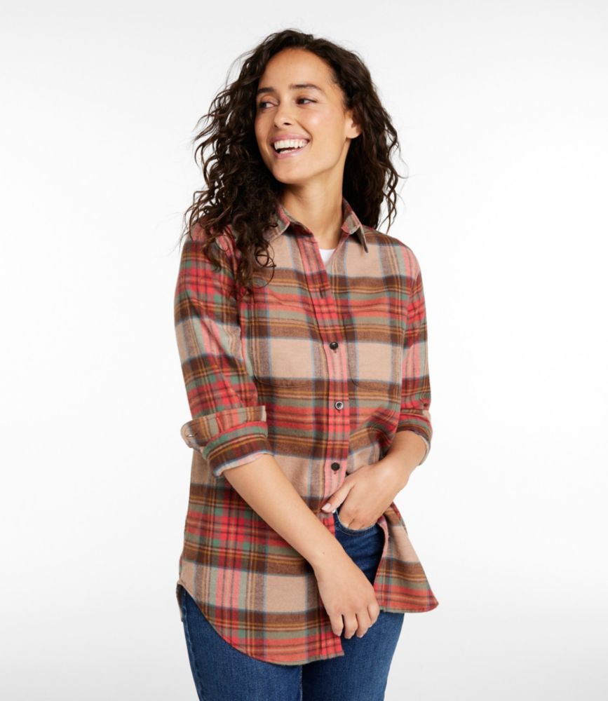Women's Scotch Plaid Flannel Shirt, Tunic