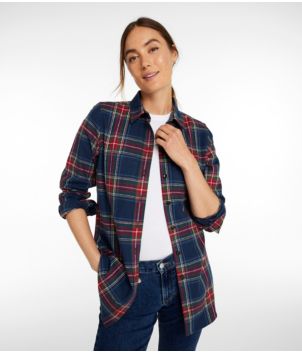 Women's Scotch Plaid Flannel Shirt, Tunic