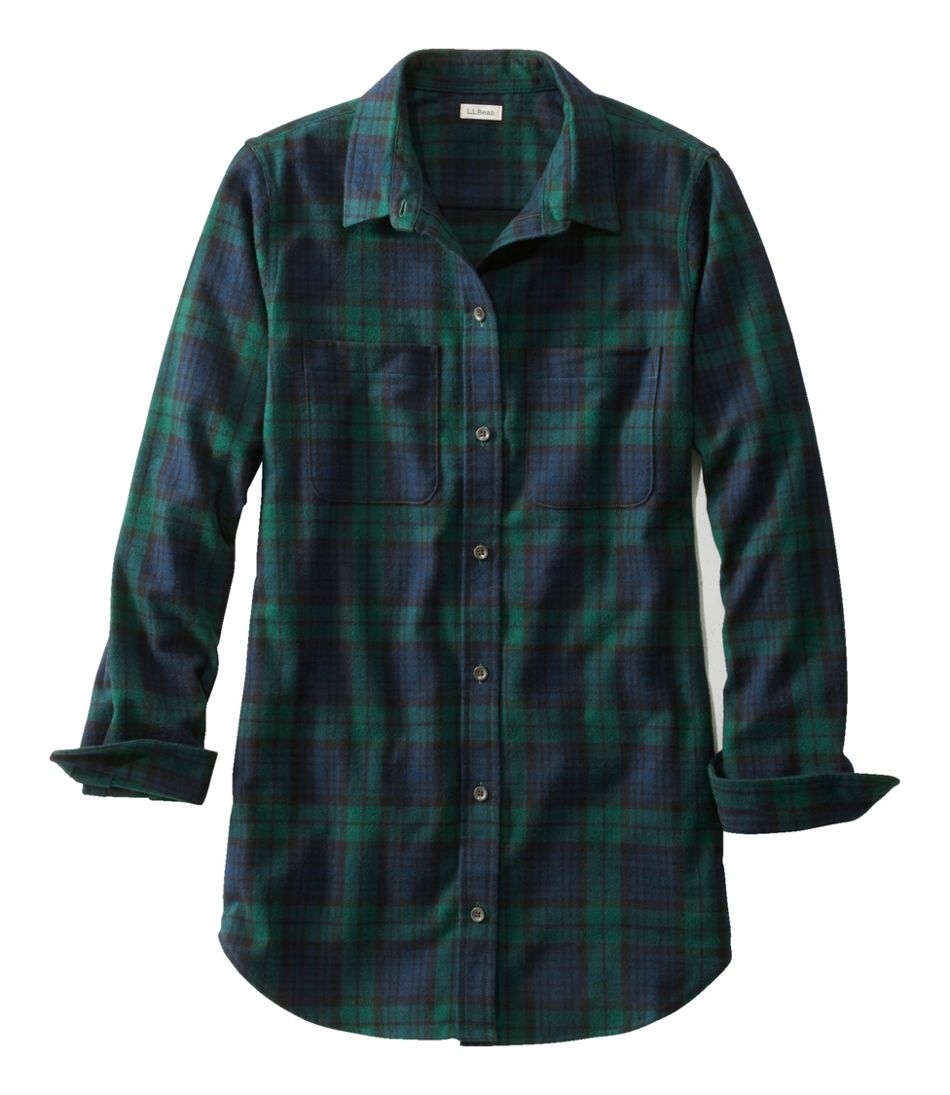 Women's Scotch Plaid Flannel Shirt, Tunic