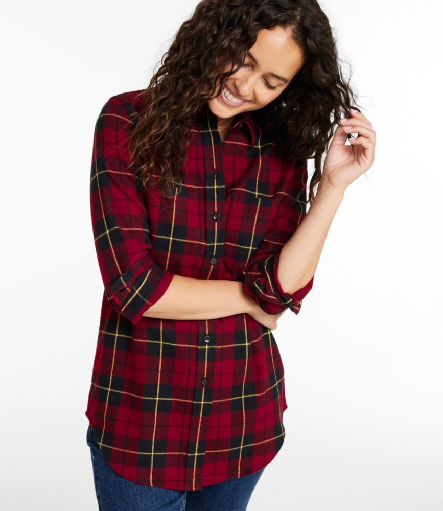 Women's Scotch Plaid Flannel Shirt, Tunic