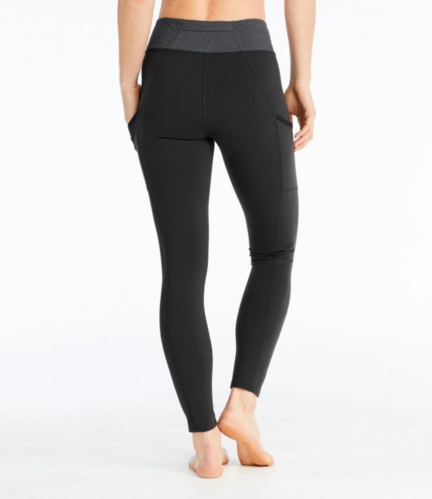 Women's Boundless Performance Pocket Tights, Mid-Rise Colorblock, Charcoal Heather/Classic Black, small image number 3