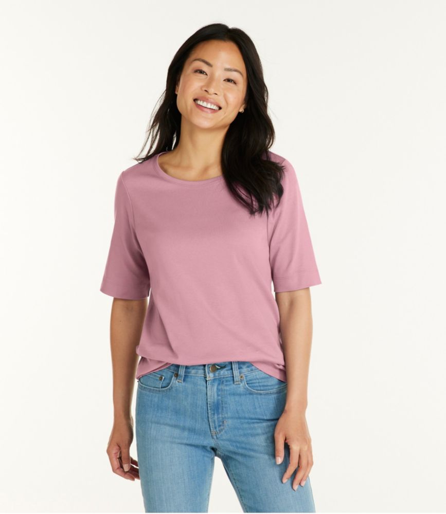 Women's L.L.Bean Jewelneck Tee, Elbow-Sleeve
