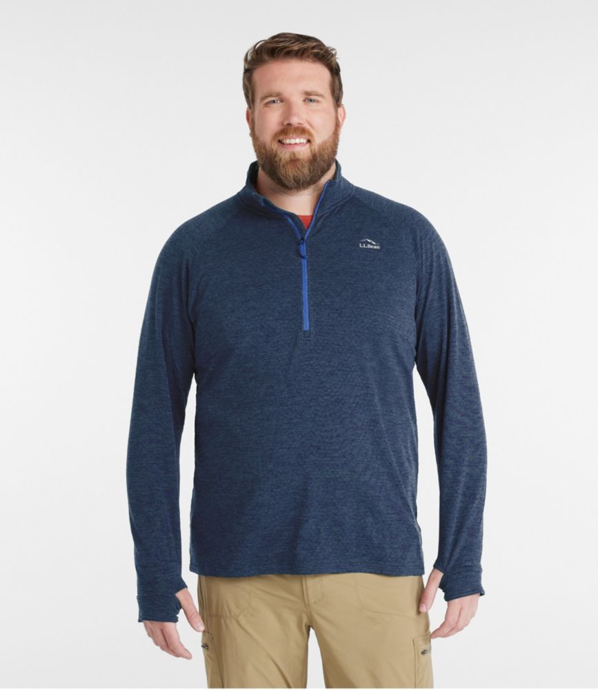 Men's Adventure Grid Fleece, Quarter-Zip, Deepwater Blue, small image number 4