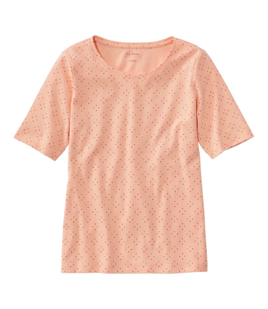 Women's L.L.Bean Jewelneck Tee, Elbow-Sleeve Print