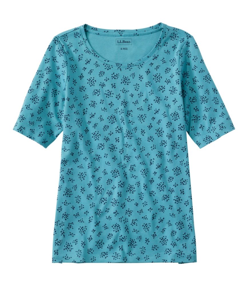 Women's L.L.Bean Jewelneck Tee, Elbow-Sleeve Print