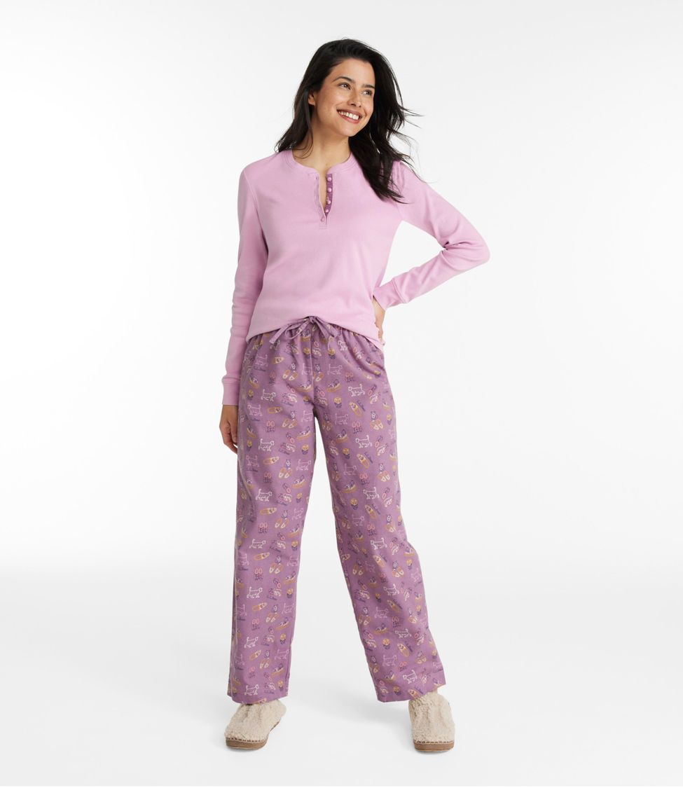 Cotton Straight Leg Pyjama Pants - Pink plaid