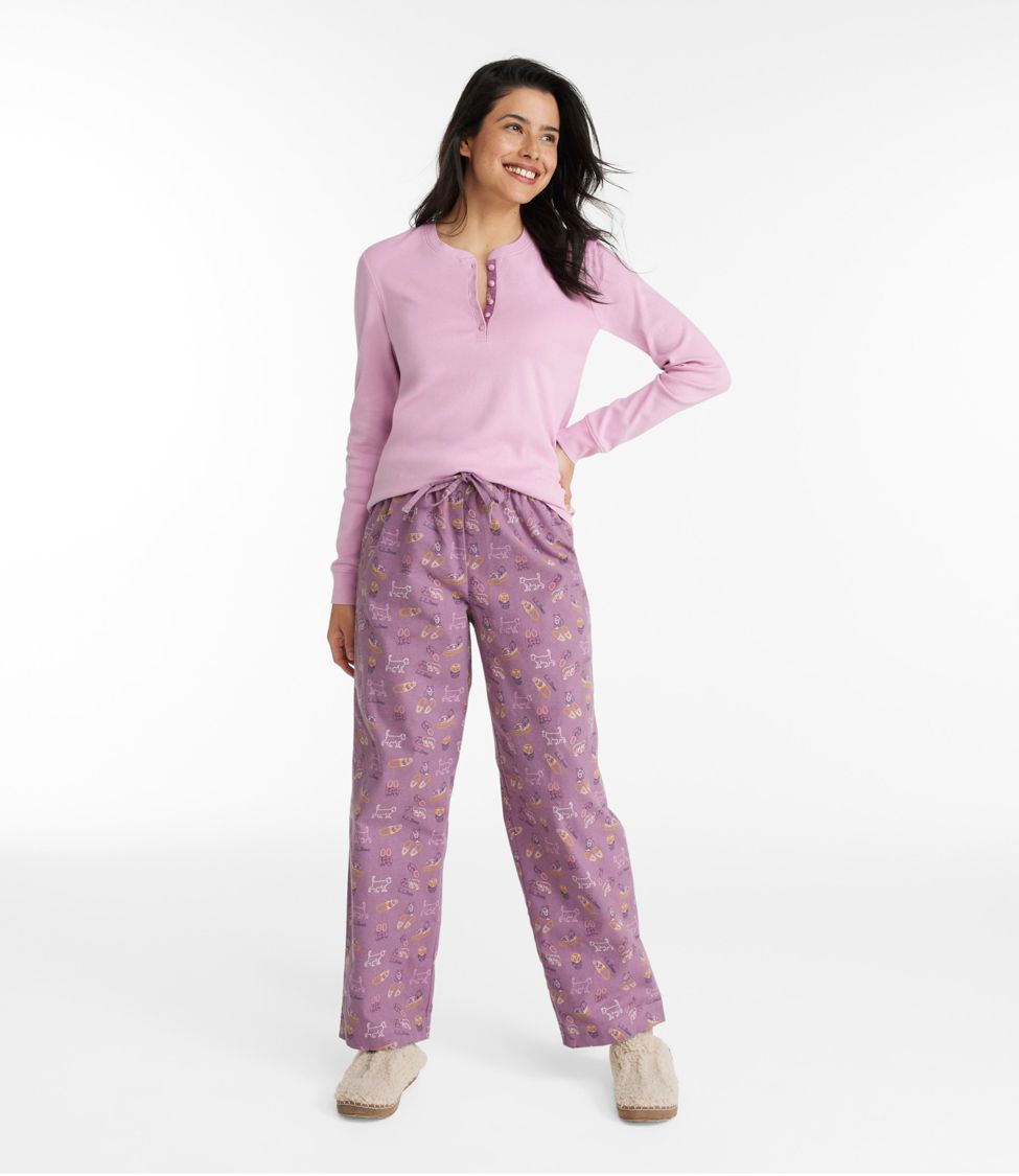 Straight Leg Pyjama Pants - Pink plaid