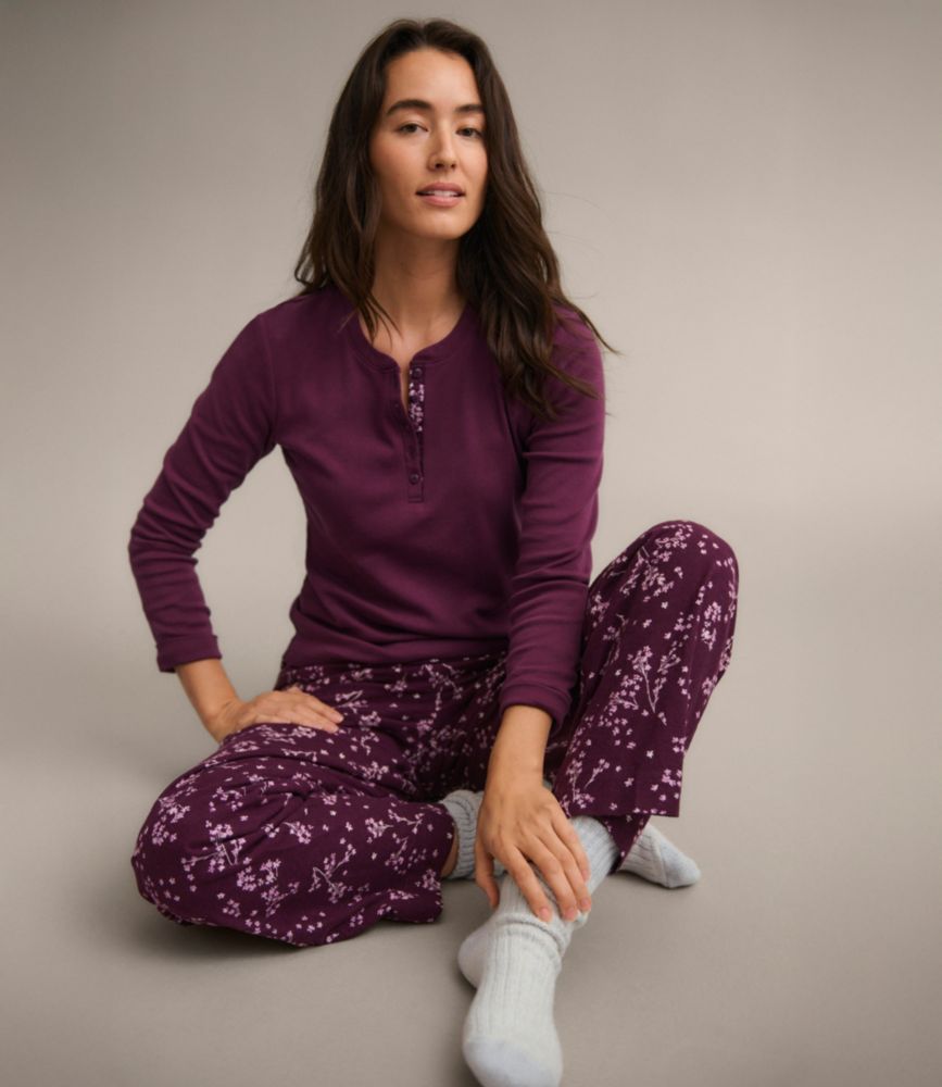 Women's Cozy PJ Set, Print, Blue Tide Loon Toille, small image number 6