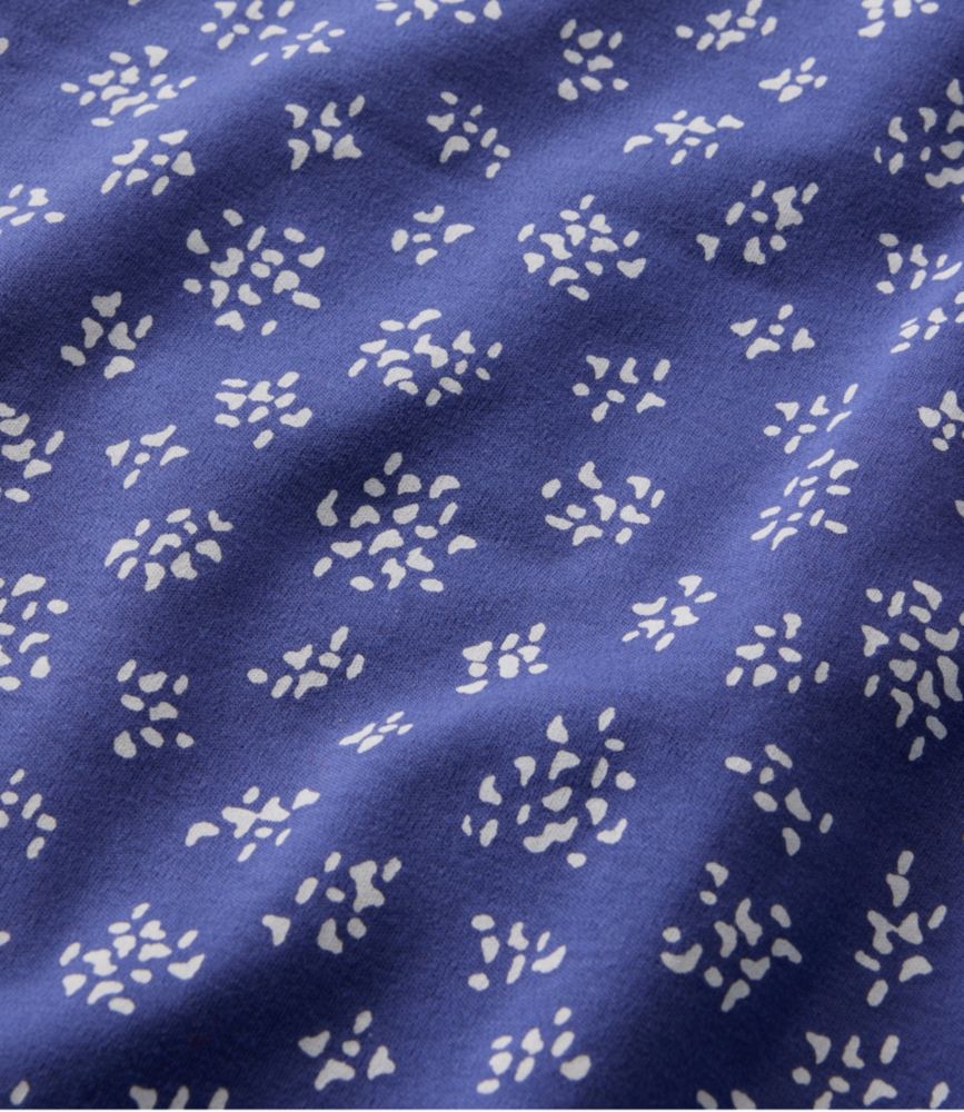 Women's L.L.Bean Jewelneck Tee, Elbow-Sleeve Print, Dark Twilight Blue Dot Bouquet, small image number 4