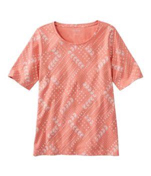 Women's L.L.Bean Jewelneck Tee, Elbow-Sleeve Print