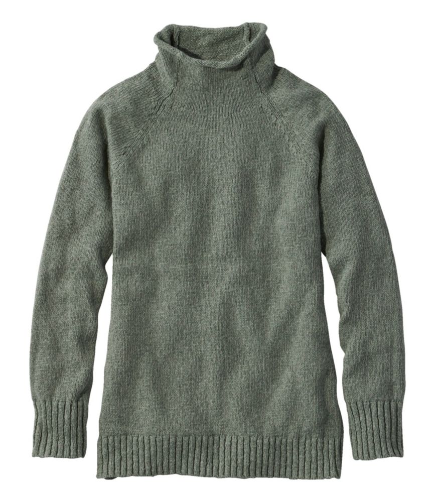 Women's Cotton Ragg Sweater, Funnelneck Pullover