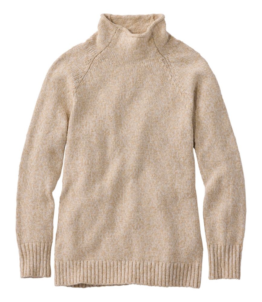 Women's Cotton Ragg Sweater, Funnelneck Pullover