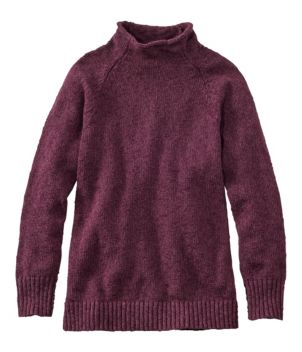 Women's Cotton Ragg Sweater, Funnelneck Pullover