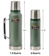 Large LL Bean Thermos Stainless Steel Coffee Soup /Hot/ Cold Thermos oz.  Handle