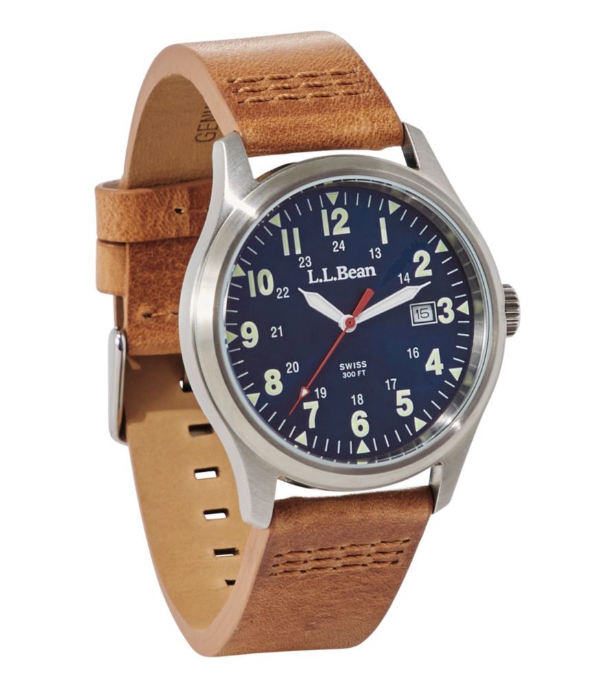 Men's Katahdin 42mm Field Watch, Blue/Tan, small image number 1