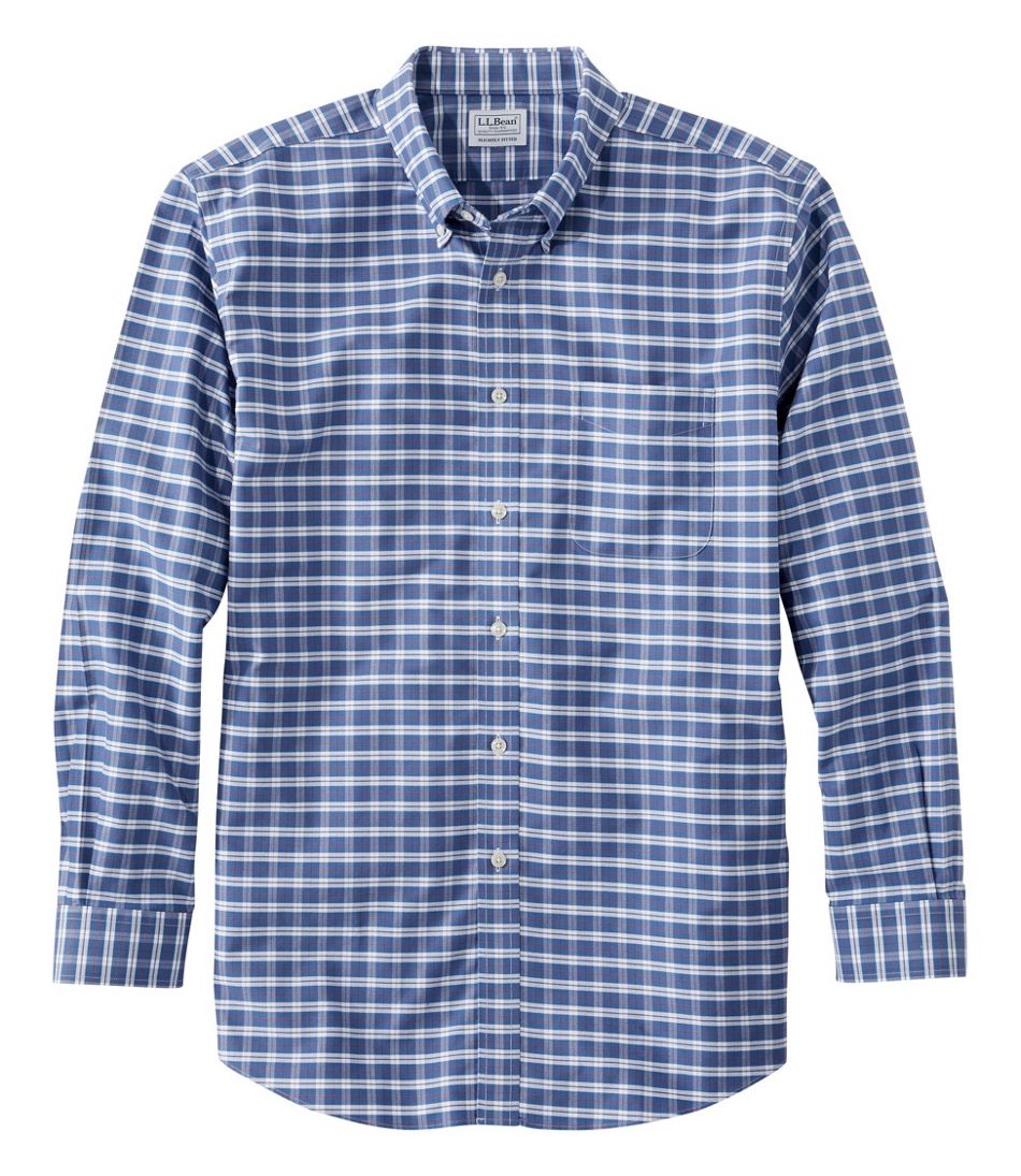 Men's Wrinkle-Free Classic Oxford Cloth Shirt, Long-Sleeve Plaid ...