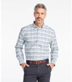 Men's Wrinkle-Free Classic Oxford Cloth Shirt, Long-Sleeve Plaid, Slightly Fitted