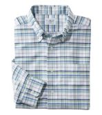 Men's Wrinkle-Free Classic Oxford Cloth Shirt, Long-Sleeve Plaid, Slightly Fitted
