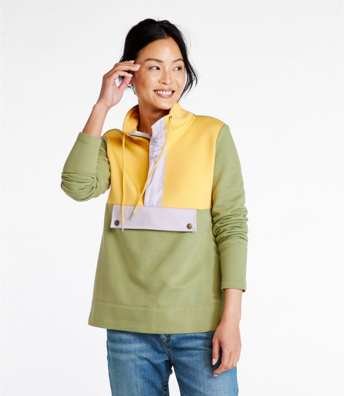 Women's Signature Organic Sweatshirt, Anorak Colorblock