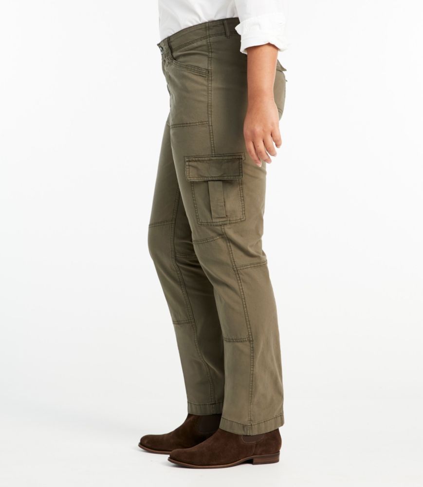 Women's Stretch Canvas Cargo Pants, Mid-Rise Straight-Leg, River Rock, small image number 4