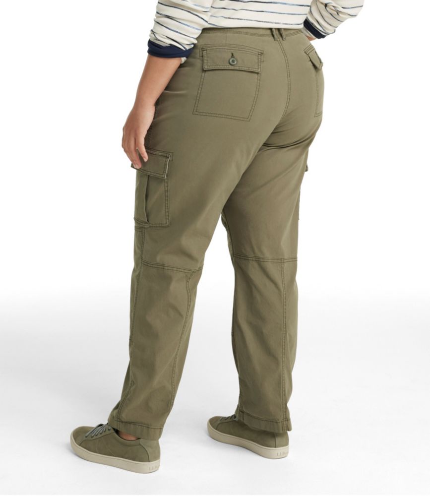 Women's Stretch Canvas Cargo Pants, MidRise StraightLeg Pants at L