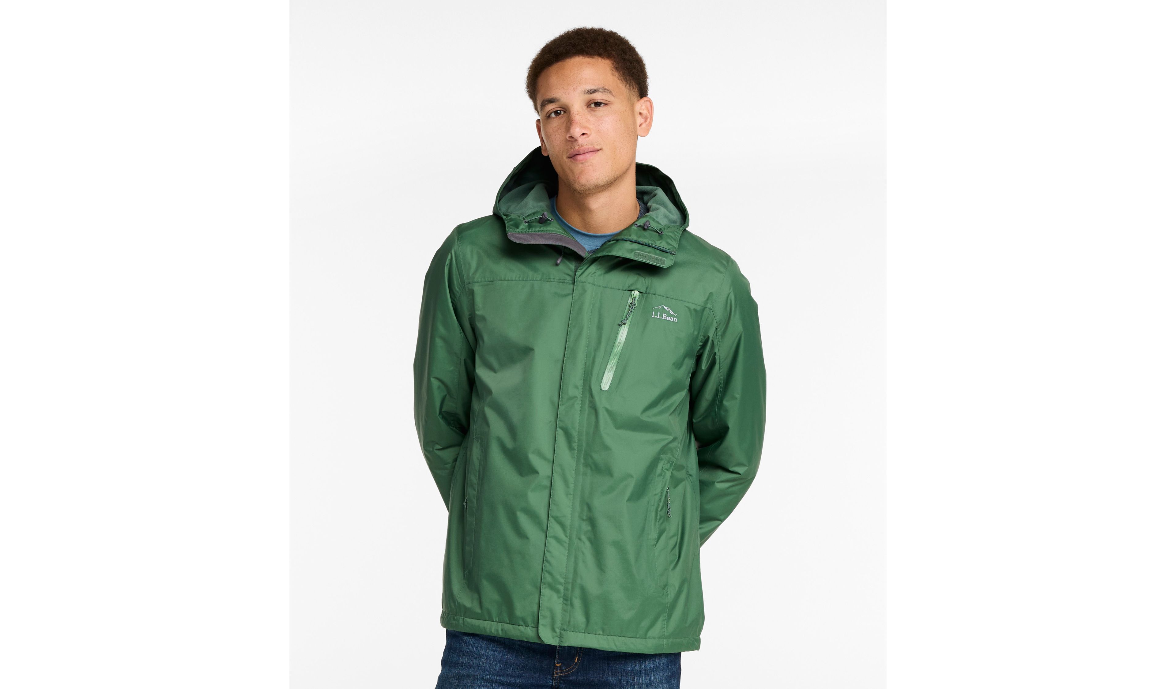 Men's Trail Model Rain Jacket, Fleece-Lined