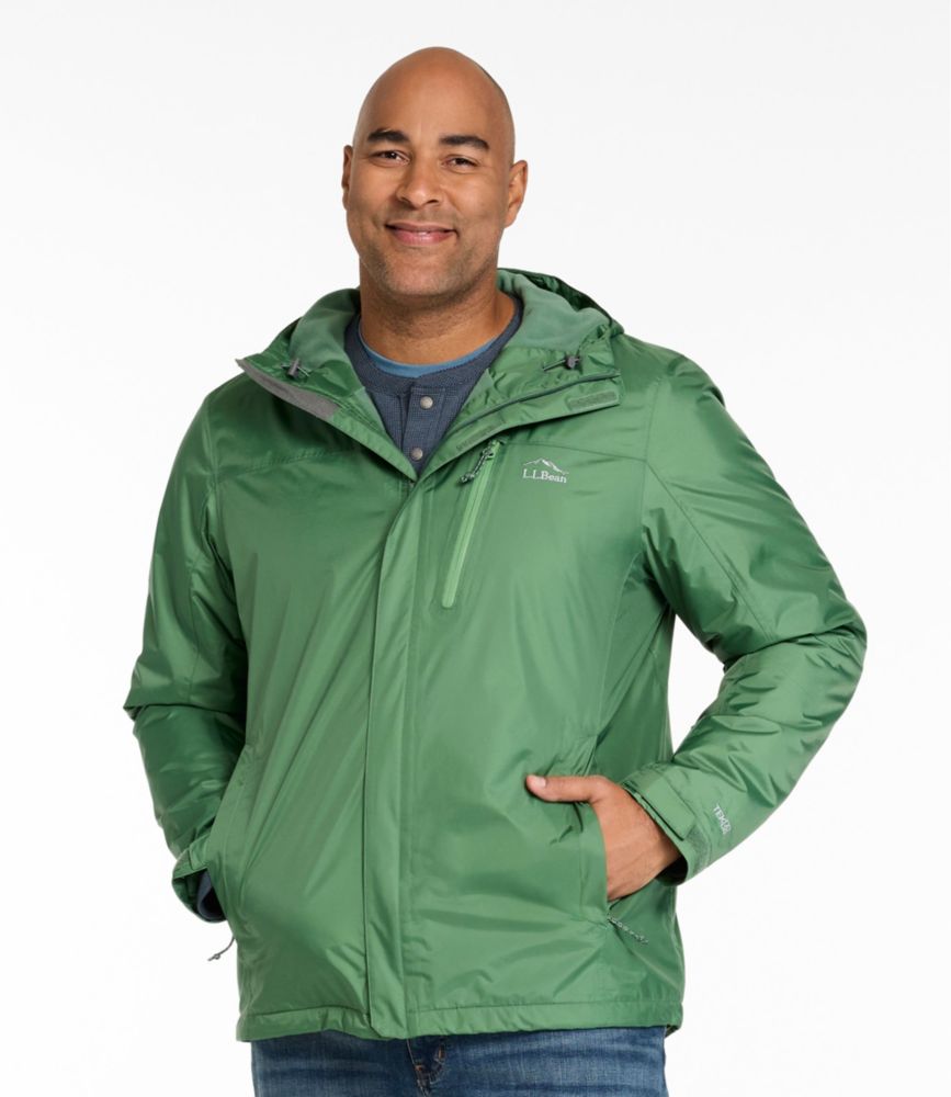 Men's Trail Model Rain Jacket, Fleece-Lined, Evergreen, small image number 7