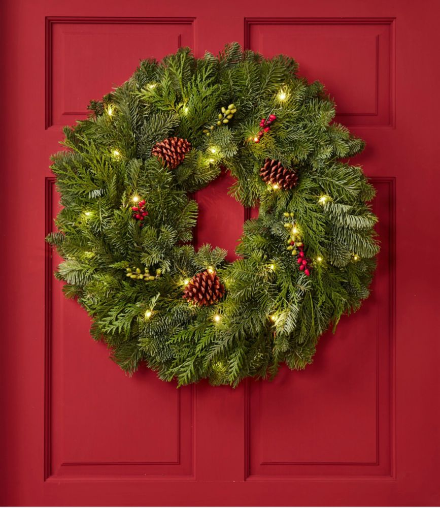 Woodland Berry Lighted Wreath, 24"