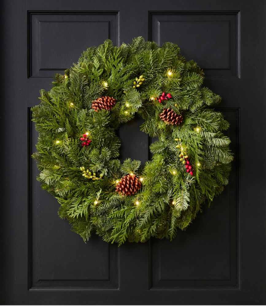 Woodland Berry Lighted Wreath, 24"