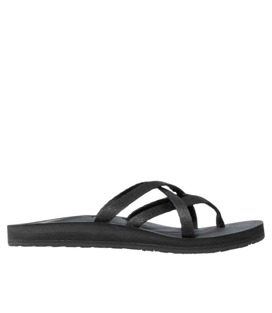 black strappy flip flops