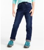 Kids' L.L.Bean Pull-On Stretch Jeans, Fleece Lined