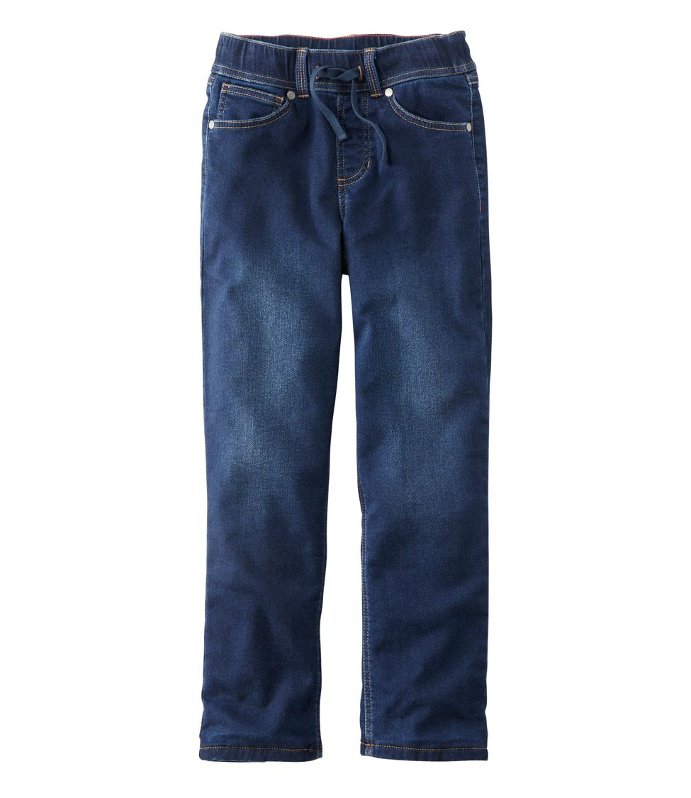 Kids' L.L.Bean Pull-On Stretch Jeans, Fleece Lined at L.L. Bean