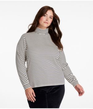 Women's L.L.Bean Interlock Turtleneck, Long-Sleeve Stripe