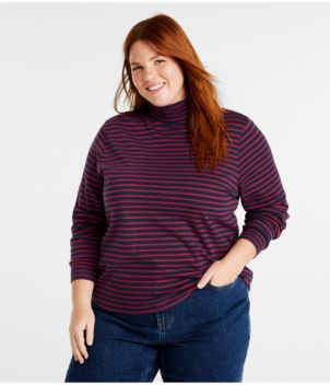 Women's L.L.Bean Interlock Turtleneck, Long-Sleeve Stripe