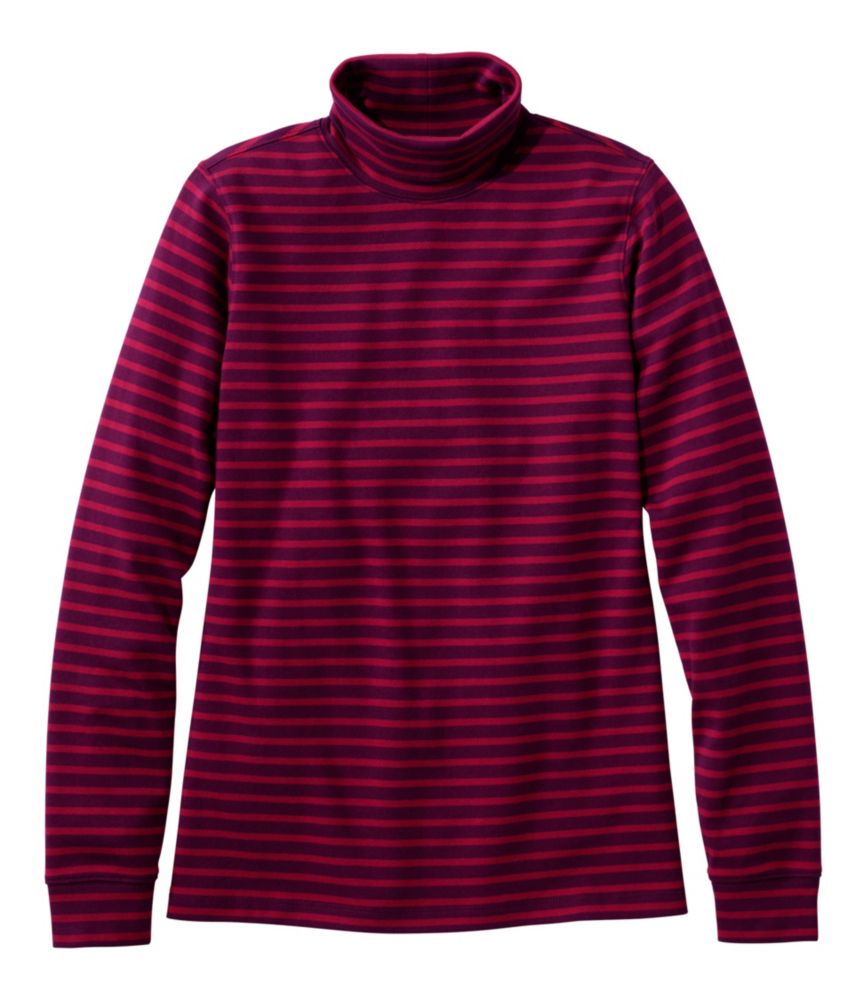 Women's L.L.Bean Interlock Turtleneck, Long-Sleeve Stripe
