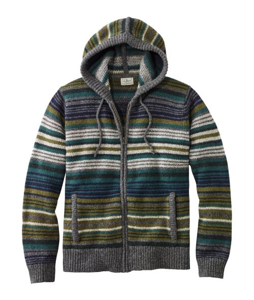 Men's L.L.Bean Classic Ragg Wool Sweater, Zip Hoodie, Stripe at L.L. Bean