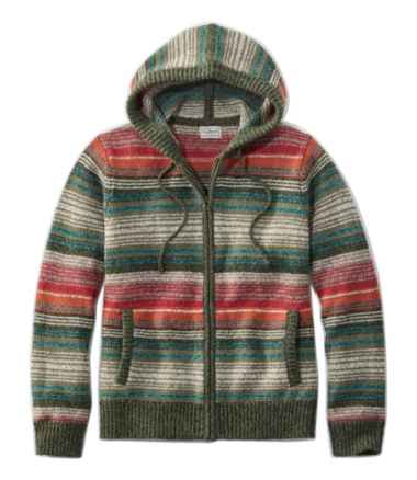 Men's L.L.Bean Classic Ragg Wool Sweater, Zip Hoodie, Stripe