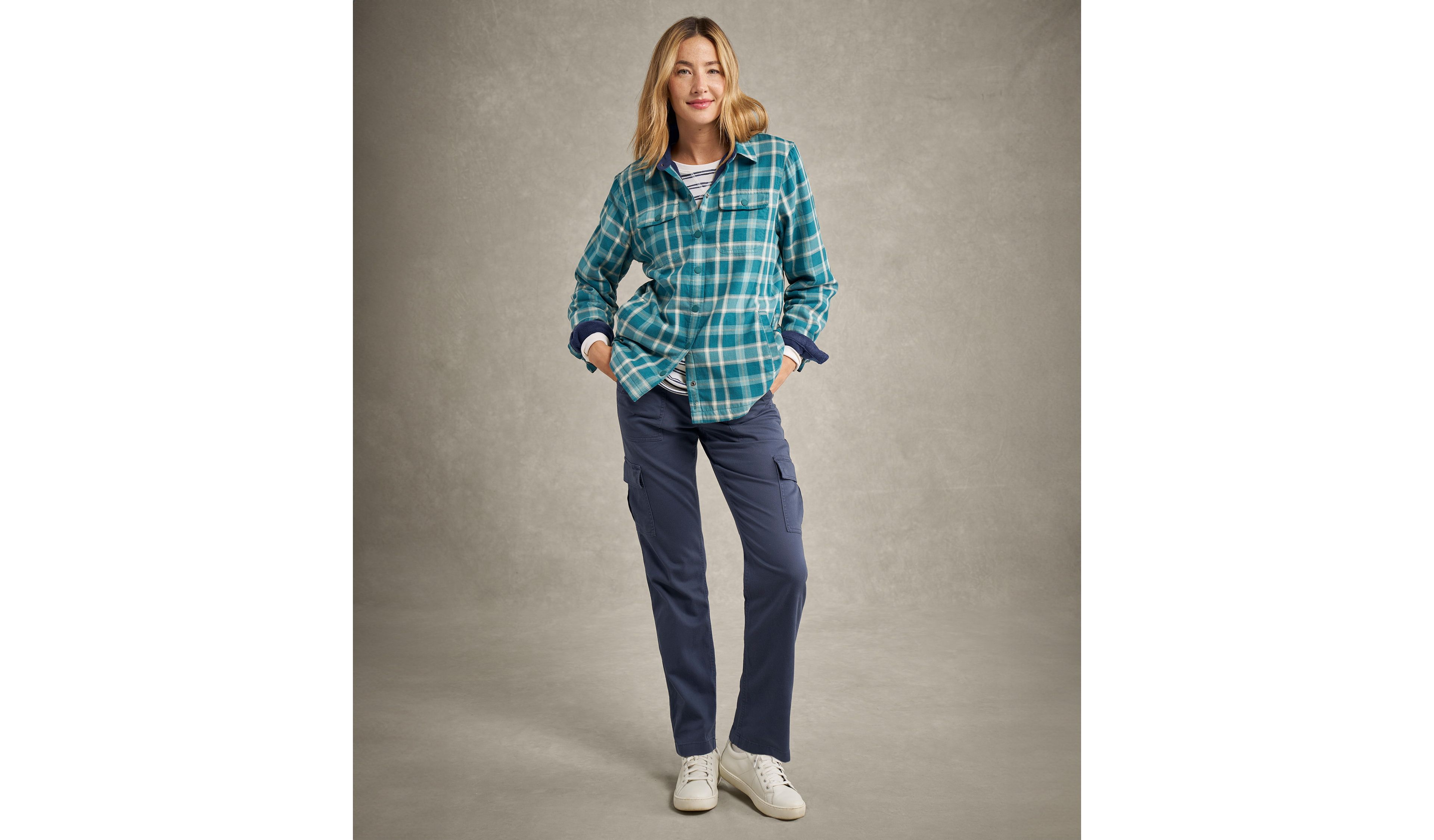Women's Fleece-Lined Flannel Shirt, Snap-Front Plaid