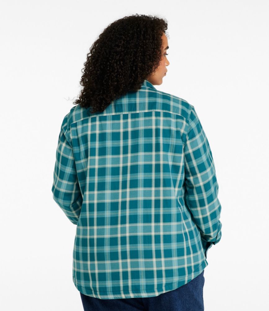 Women's Fleece-Lined Flannel Shirt, Snap-Front Plaid