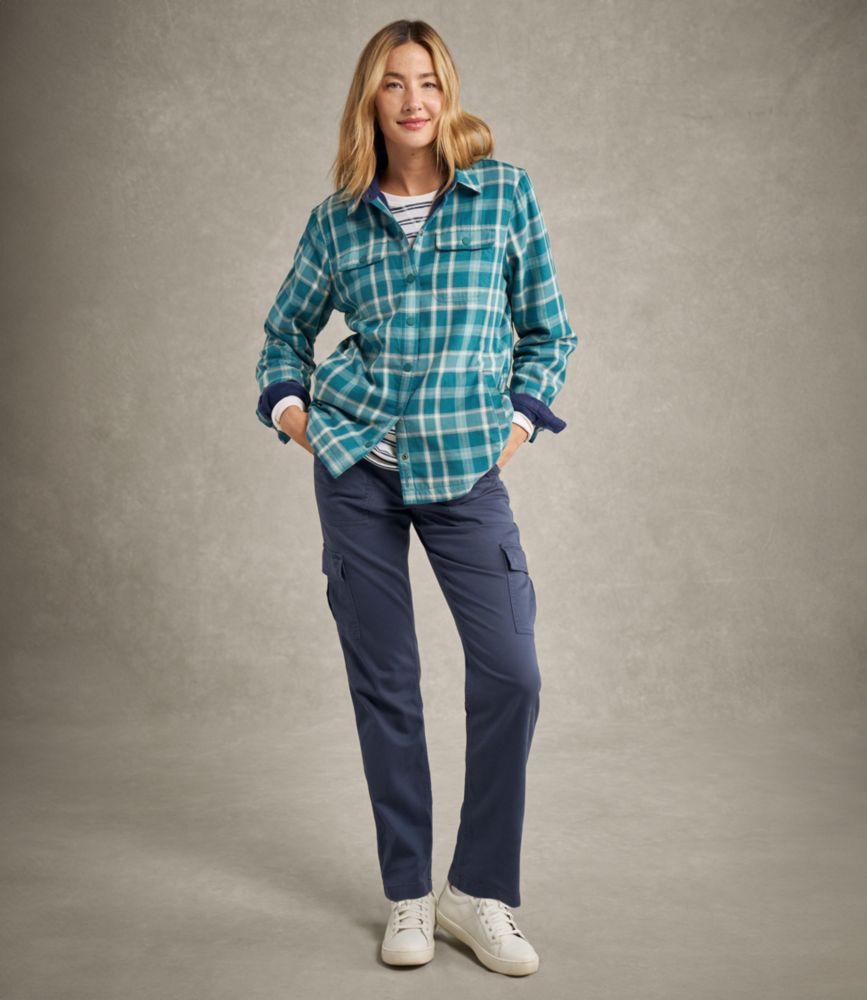 Women's Fleece-Lined Flannel Shirt, Snap-Front Plaid