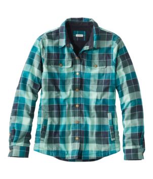 Women's Fleece-Lined Flannel Shirt, Snap-Front Plaid