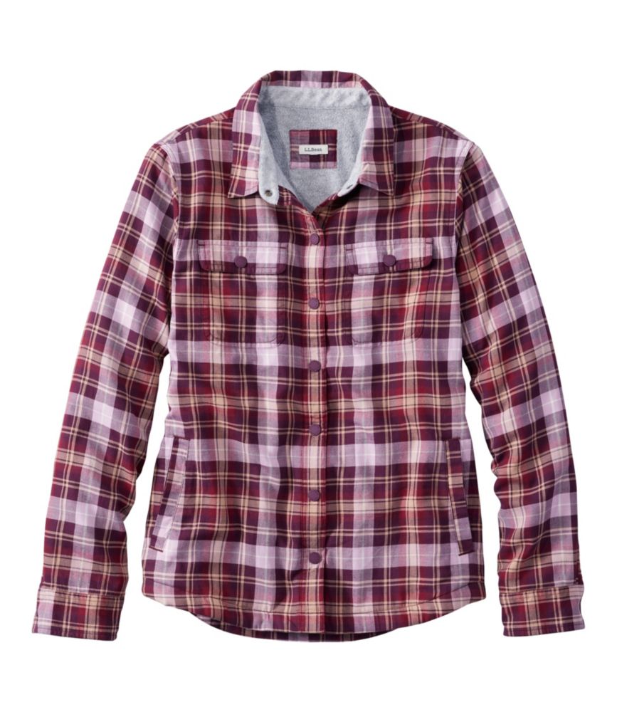 Women's Fleece-Lined Flannel Shirt, Snap-Front Plaid