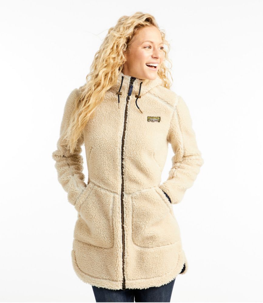 long fleece coat with hood